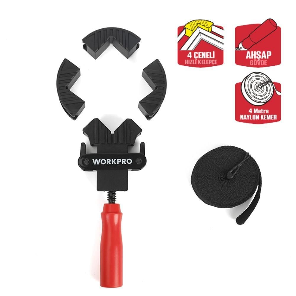 WorkproWORKPRO WP232044 4M Ayarlanabilir Bant Tipi Dört Köşeli Profesyonel İşkenceWP232044