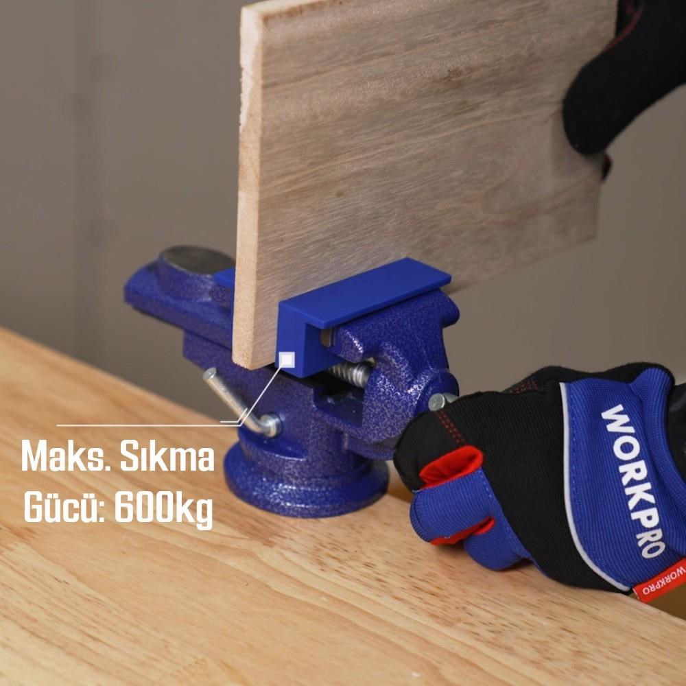 WorkproWORKPRO WP233010 65mm 360° Döner Tabanlı Örslü Profesyonel Mini Tezgâh MengeneWP233010