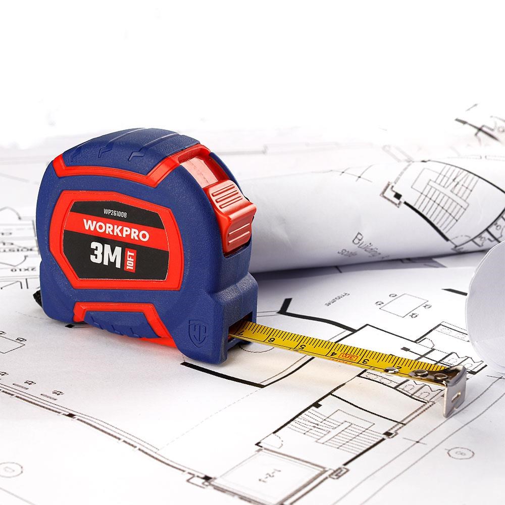 WorkproWORKPRO WP261008 3Mx16mm/10Ft. Naylon Kaplama Sarı Çelik Şerit MetreWP261008
