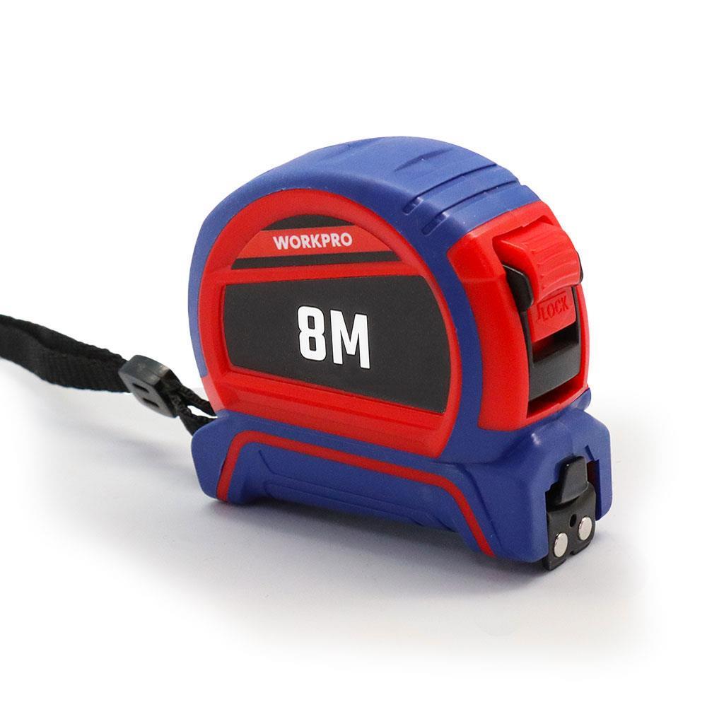 WorkproWORKPRO WP261044 8Mx25mm Naylon Kaplama Sarı Çift Taraflı Manyetik Çelik Şerit MetreWP261044