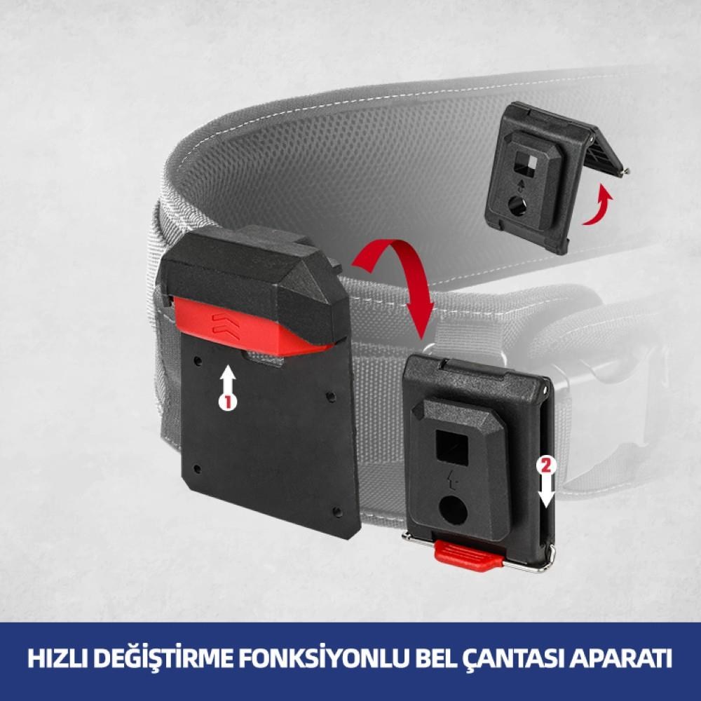 WorkproWORKPRO WP281079 Smart Clip Bel Tipi Alet Çantası Hızlı Tak-Çıkar Kemer Klipsi + Çanta Bağlantı AdaptörüWP281079
