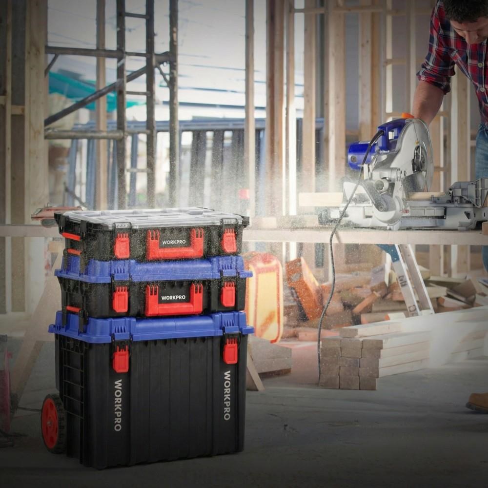WorkproWORKPRO WP283029 24Lt 12 Gözlü Şeffaf Kapaklı İstiflenebilir 56x35x12,5cm Profesyonel Organizer Takım ÇantasıWP283029