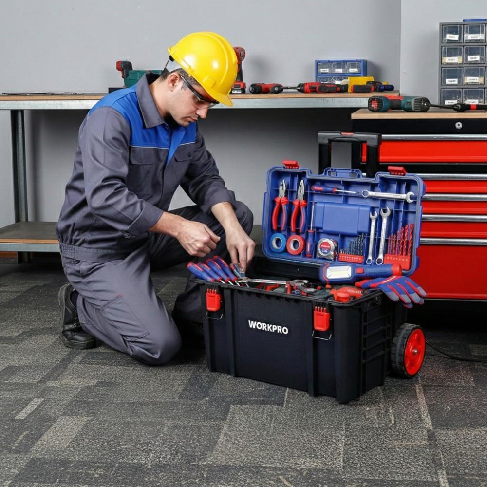 WorkproWORKPRO WP283032 54Lt 56x44,2x50cm Tekerlekli Kilitli Profesyonel Takım ÇantasıWP283032