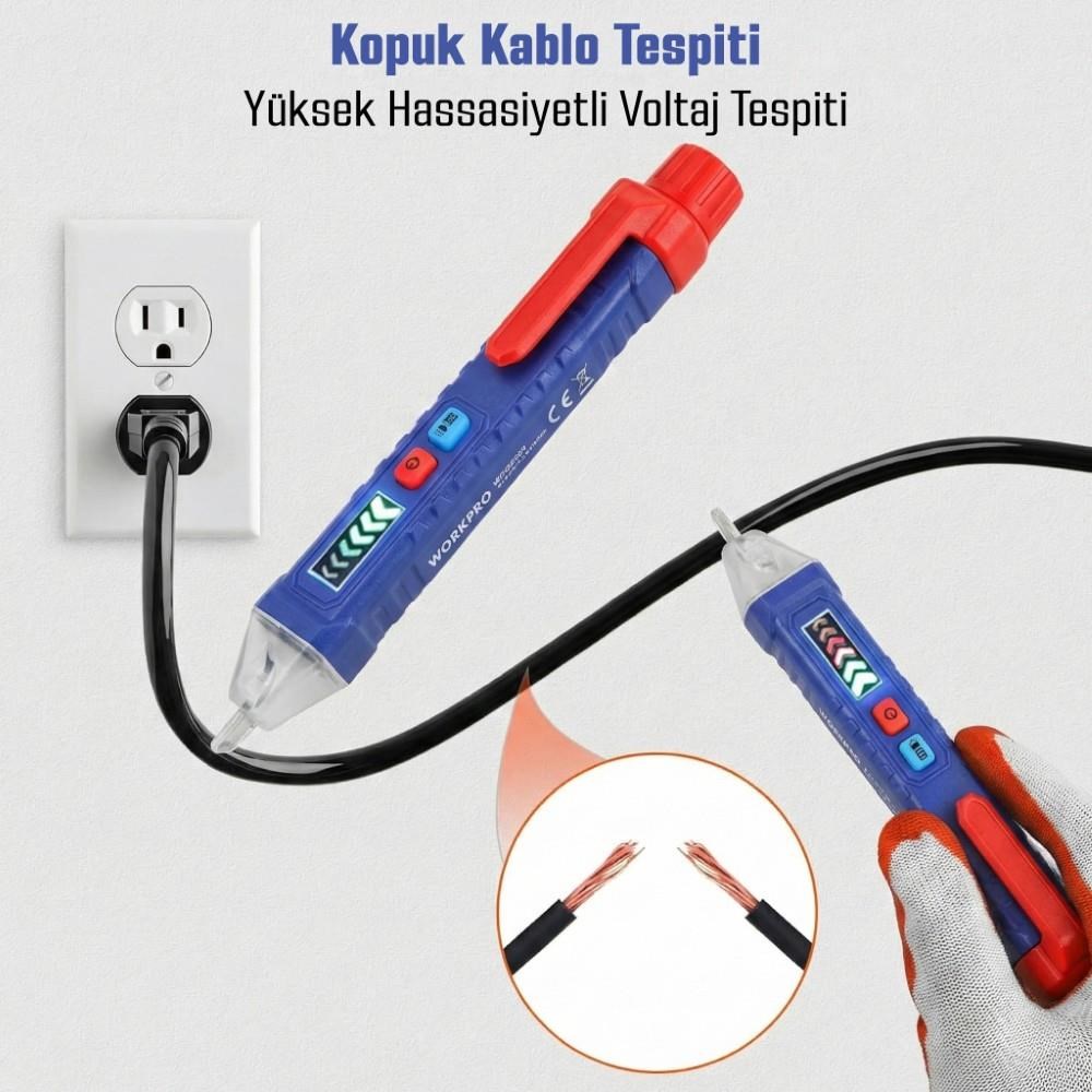 WorkproWORKPRO WP295004 12-1000 Volt AC Yüksek Hassasiyetli Profesyonel Voltaj DedektörüWP295004