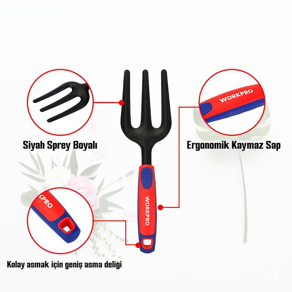 WorkproWORKPRO WP331027 290x82mm Çelik Profesyonel Mini Bahçe ÇatalıWP331027