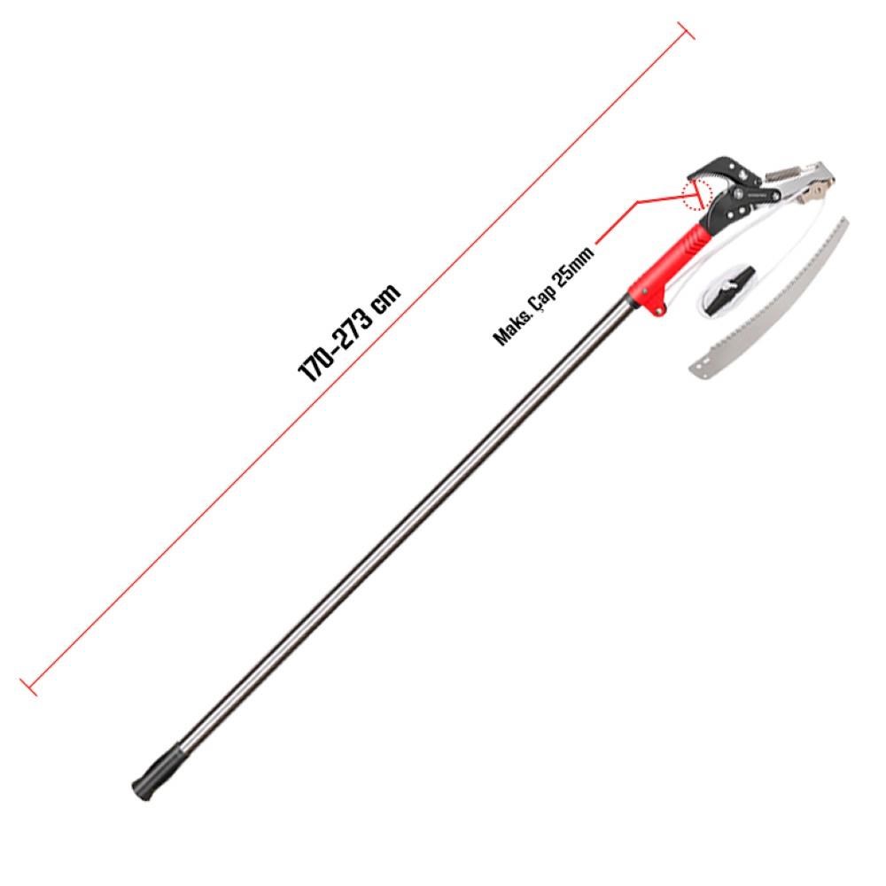 WorkproWORKPRO WP333006 270cm 2 IN 1 Teleskobik Saplı Profesyonel Ağaç Budama Testeresi ve 25mm Dal Budama MakasıWP333006