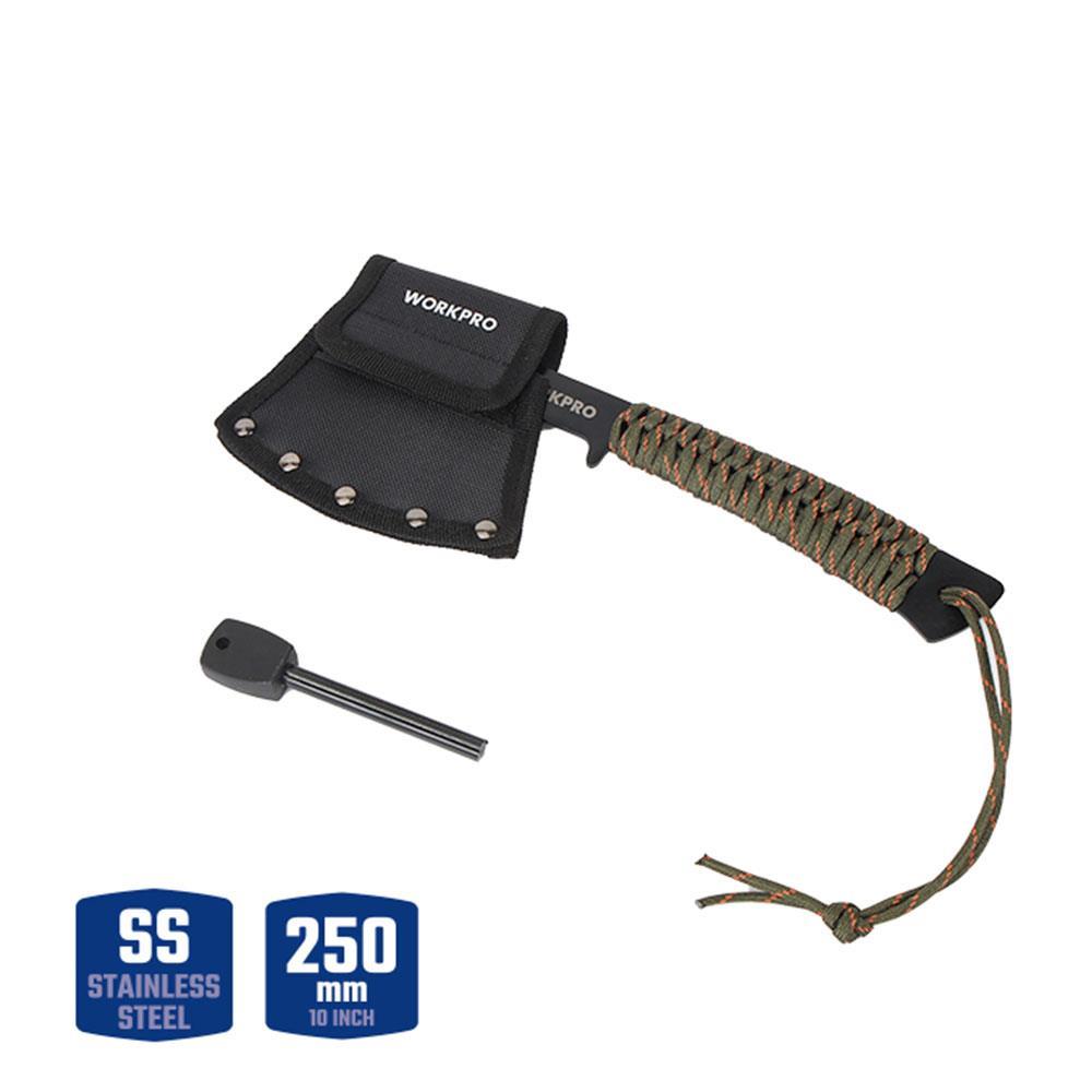 WorkproWORKPRO WP383002 250MM Çok Fonksiyonlu Kamp Baltası + Magnezyum AteşleyiciWP383002