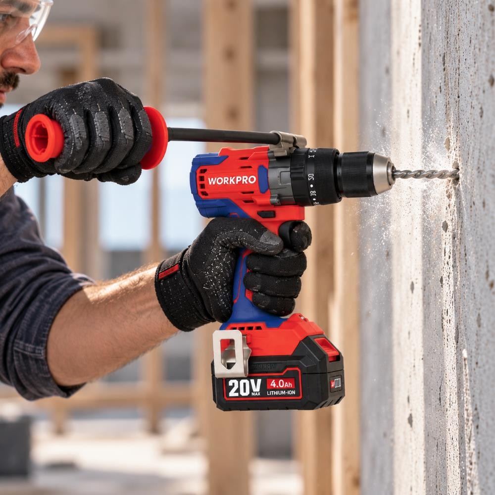 WorkproWORKPRO WP390017 20Volt 120Nm. Kömürsüz Profesyonel Şarjlı Darbeli Matkap (Akü Dahil Değildir)WP390017