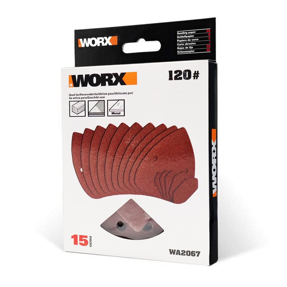 WorxWORX WA2067 140x90mm 120 Kum, 15 Adet Cırtlı Universal Mouse Zımpara KâğıdıWA2067