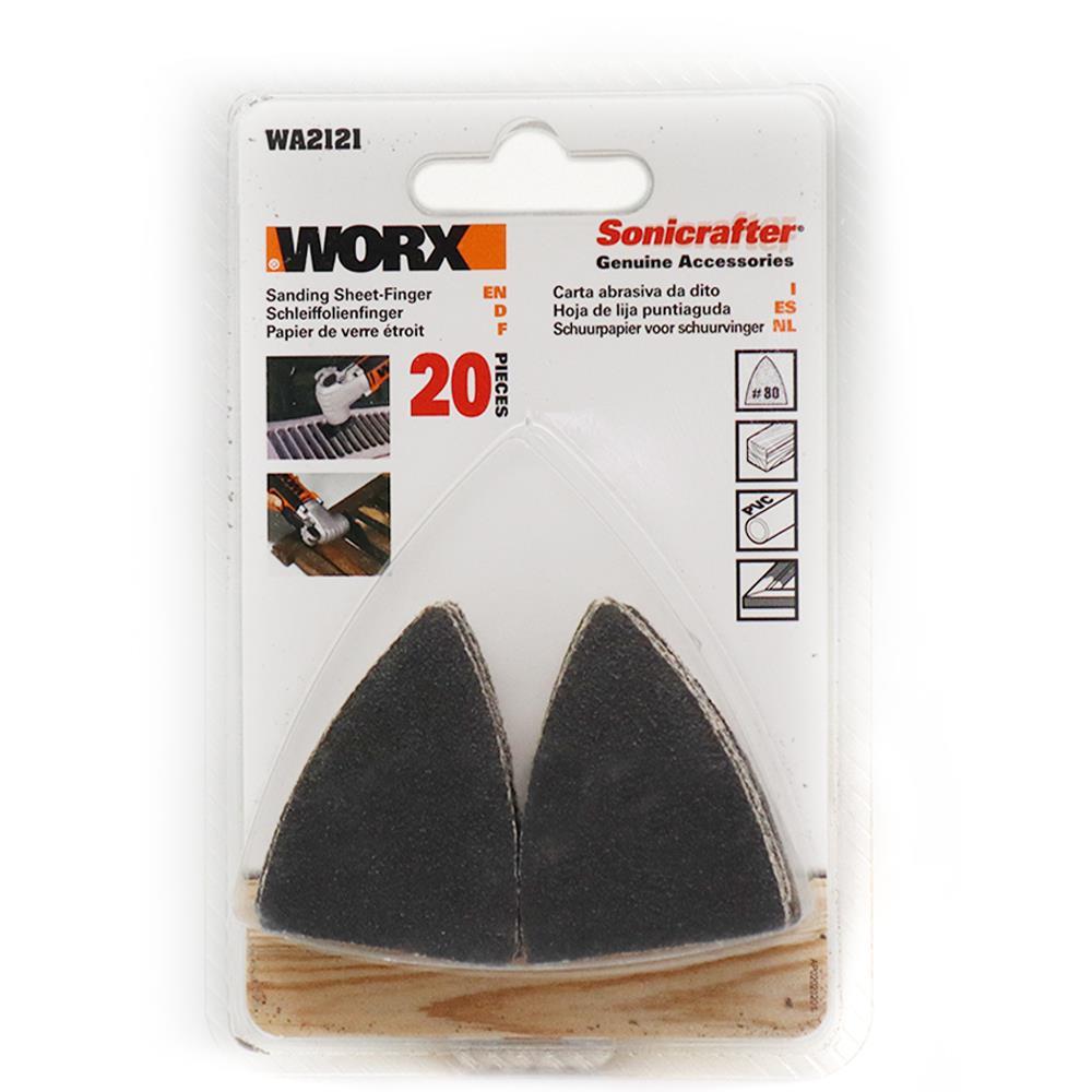 WorxWORX WA2121 Çok Amaçlı Raspalama Makinası İçin 34x34mm 20Adet 80Kum Cırtlı Universal Parmak Zımpara KâğıdıWA2121