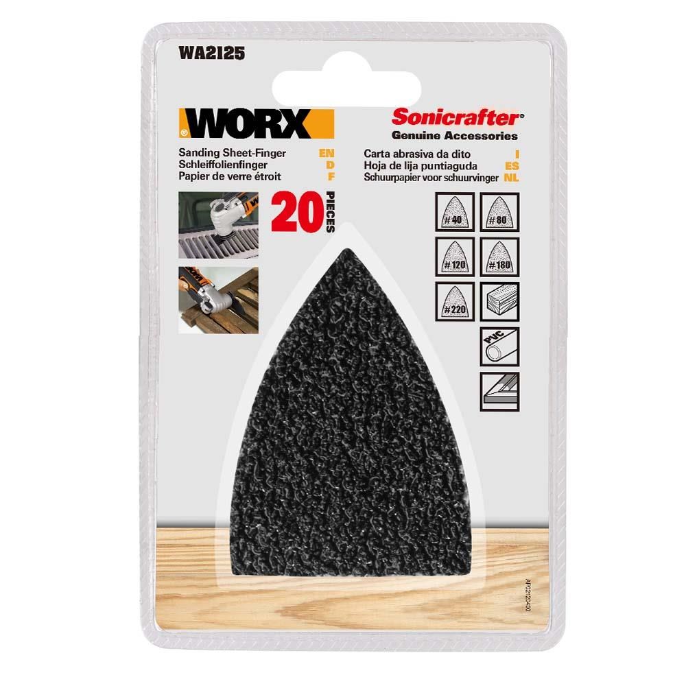WorxWORX WA2125 20 Parça Çok Amaçlı Zımpara Makinası Cırtlı Universal Yedek Zımpara Kâğıdı SetiWA2125