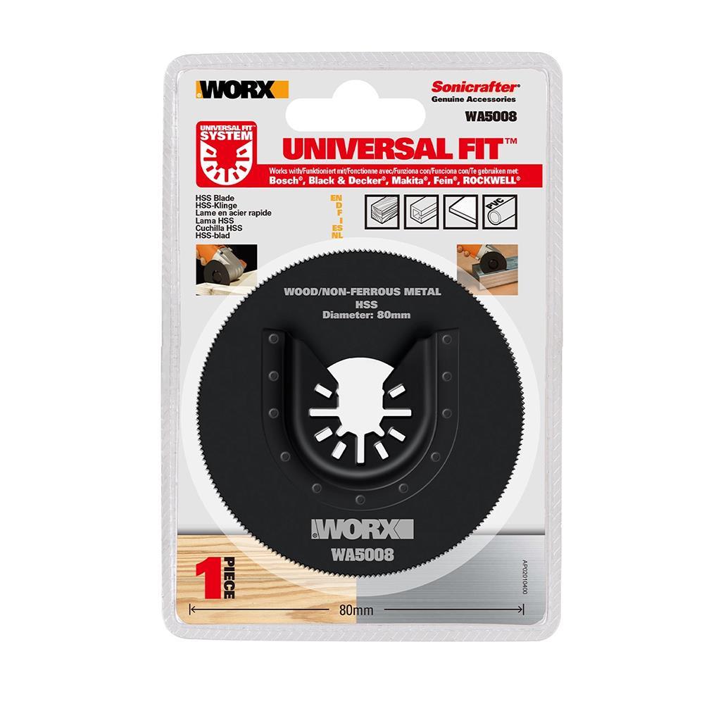 WorxWORX WA5008 Çok Amaçlı Raspalama Makinası İçin 80mm 360˚ Metal, Ahşap, Fiberglas, PVC Universal Kesme BıçağıWA5008