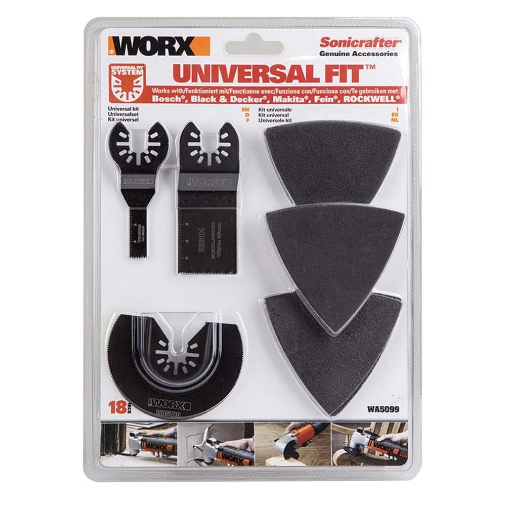 WorxWORX WA5099 18 Parça Universal Metal, Ahşap Kesme ve Zımpara Kâğıdı Aksesuar SetiWA5099