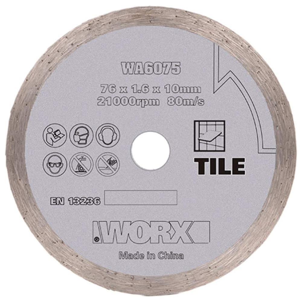 WorxWORX WA6075 WX801 İçin 76x10mm Fayans, Seramik, Mermer Elmas Kesme DiskiWA6075
