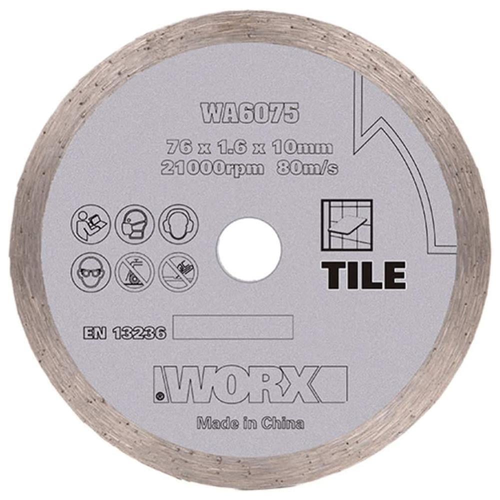 WorxWORX WA6075 WX801 İçin 76x10mm Fayans, Seramik, Mermer Elmas Kesme DiskiWA6075