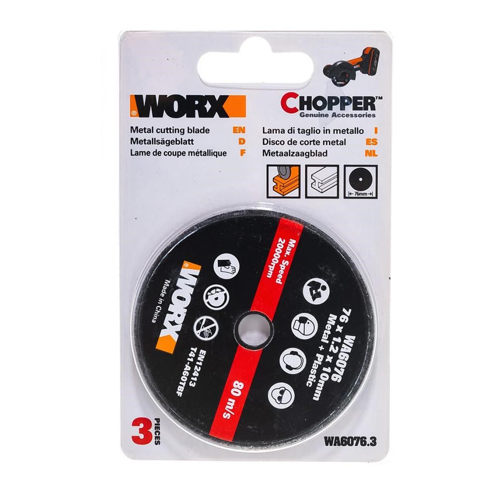 WorxWORX WA6076.3 WX801 İçin 76x10mm 3 Adet Metal ve PVC Kesme TaşıWA6076.3