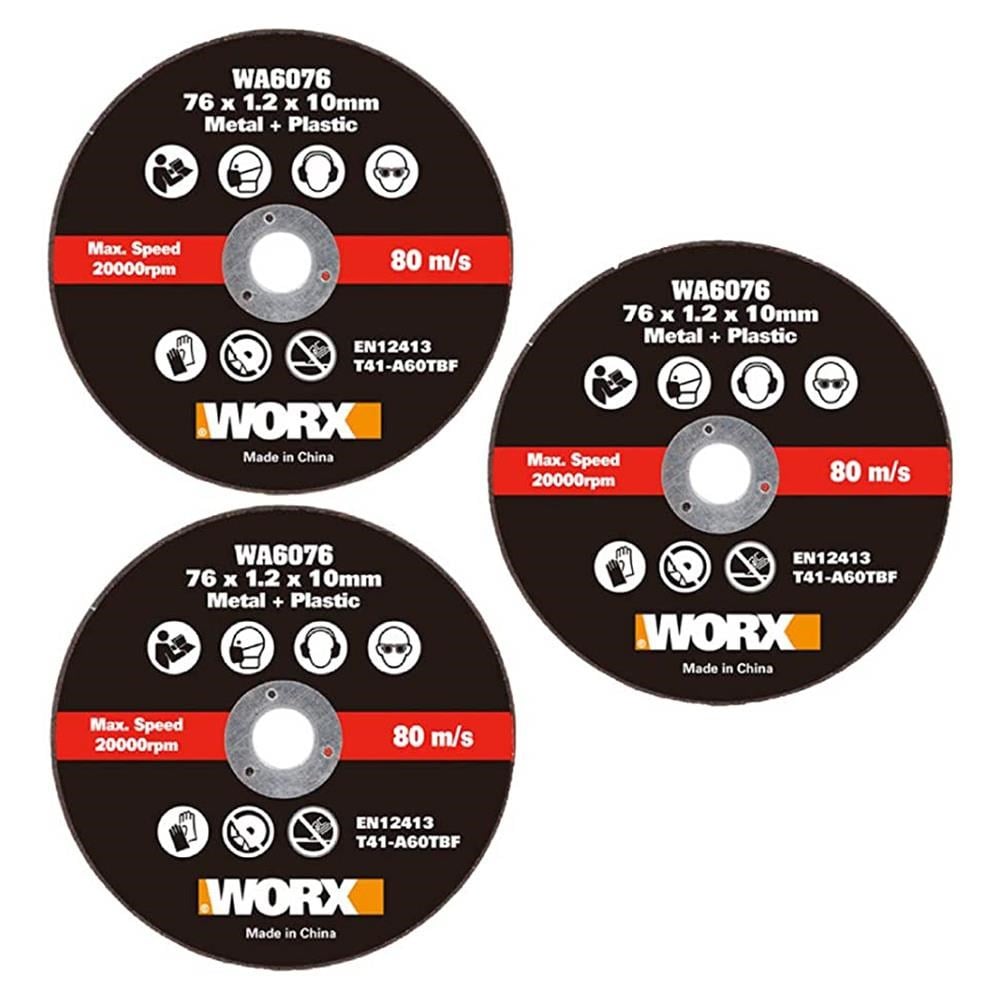 WorxWORX WA6076.3 WX801 İçin 76x10mm 3 Adet Metal ve PVC Kesme TaşıWA6076.3