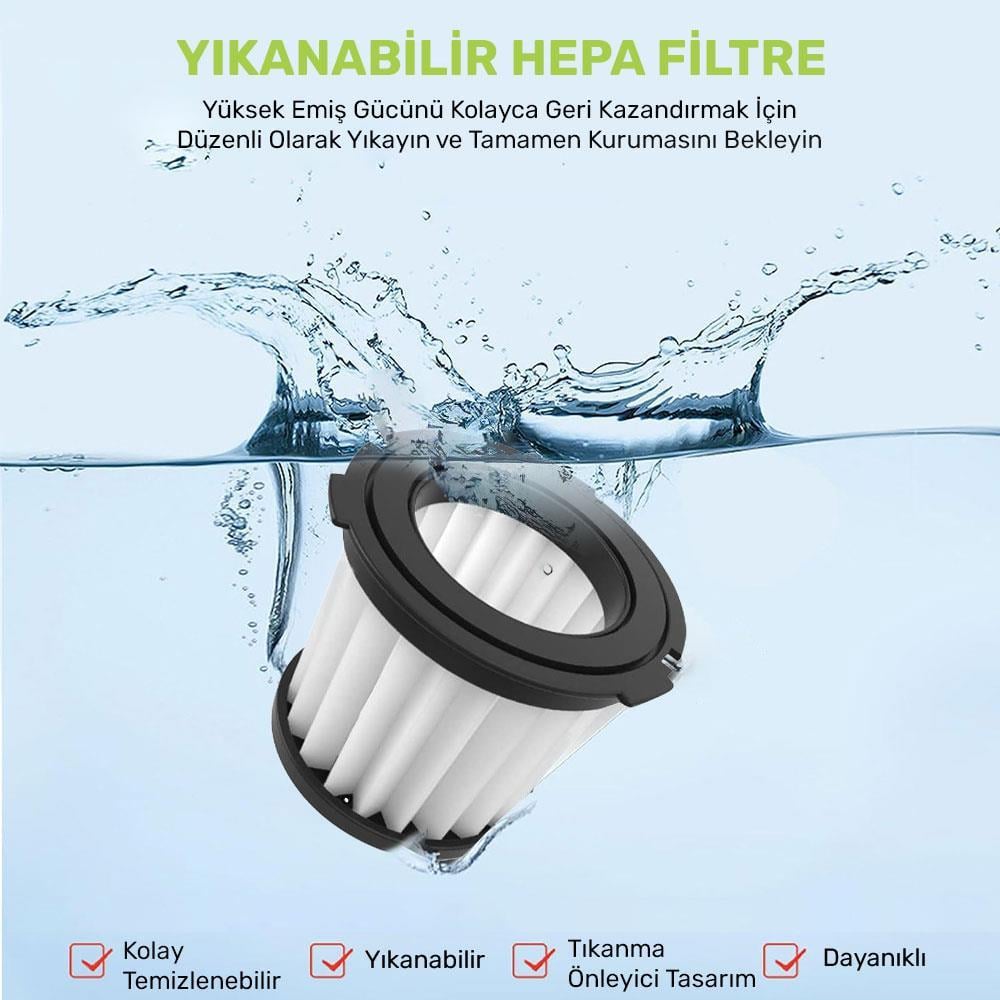WorxWorx WA6077 WX030 Şarjlı Süpürge İçin Yedek HEPA FiltreWA6077