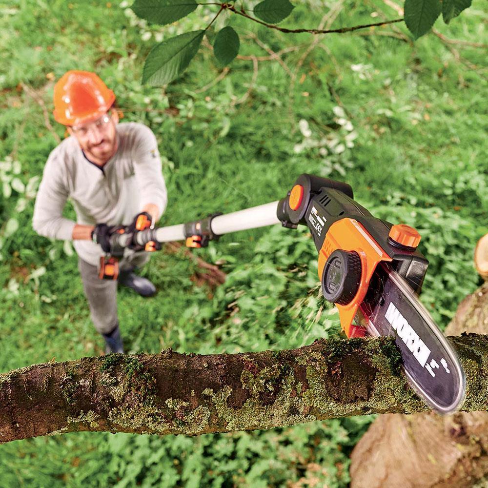 WorxWORX WG349E 20Volt 2.0Ah Li-ion Tek Akülü 20CM Profesyonel Teleskobik Saplı Açı Ayarlı Zincirli Dal BudamaWG349E