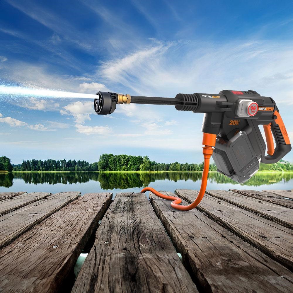WorxWORX WG633E 20Volt 4.0Ah. Li-ion 56Bar Kömürsüz Basınçlı Yıkama Tabancası + 2 Parça Yıkama SetiWG633E