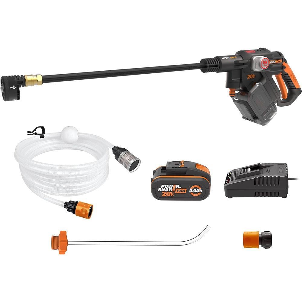 WorxWORX WG633E 20Volt 4.0Ah. Li-ion 56Bar Kömürsüz Basınçlı Yıkama Tabancası + 2 Parça Yıkama SetiWG633E