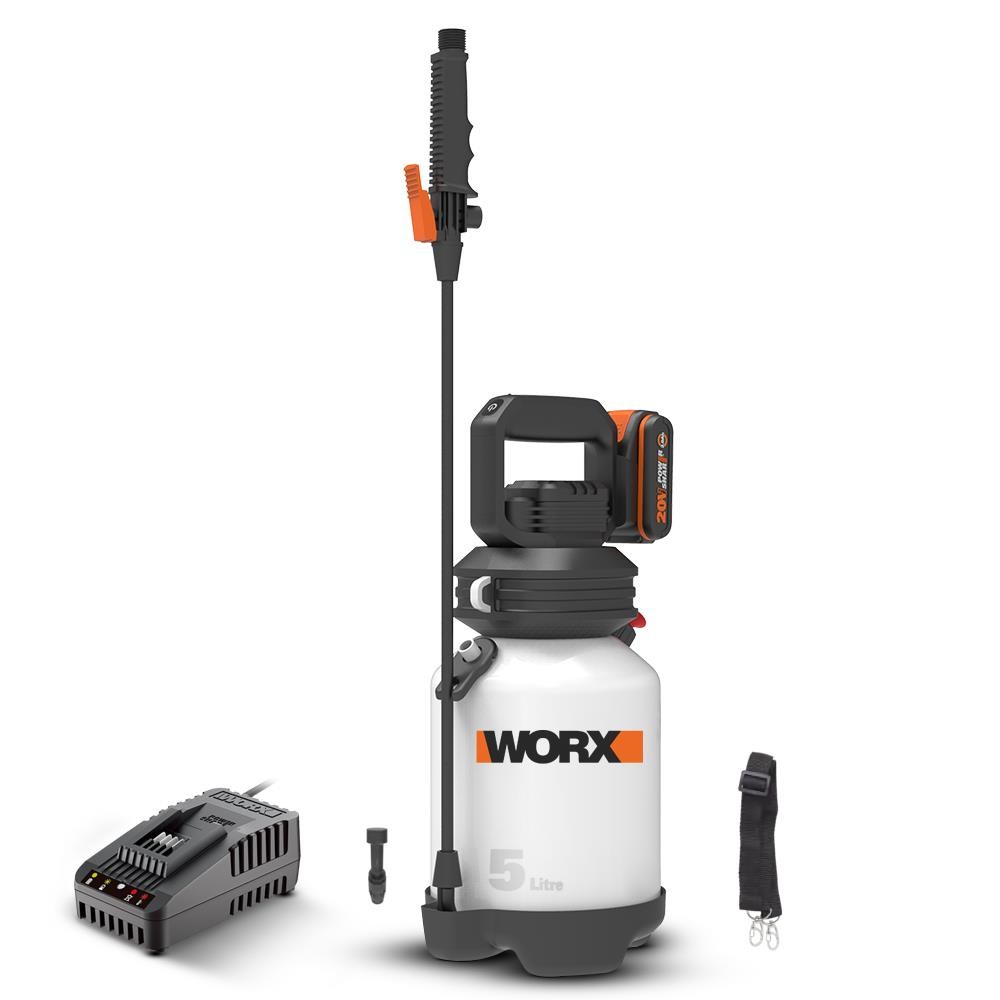 WorxWORX WG829E 20Volt 2.0Ah. Li-ion 5Lt. Omuz Askılı Basınçlı İlaçlama ve Dezenfektan PompasıWG829E
