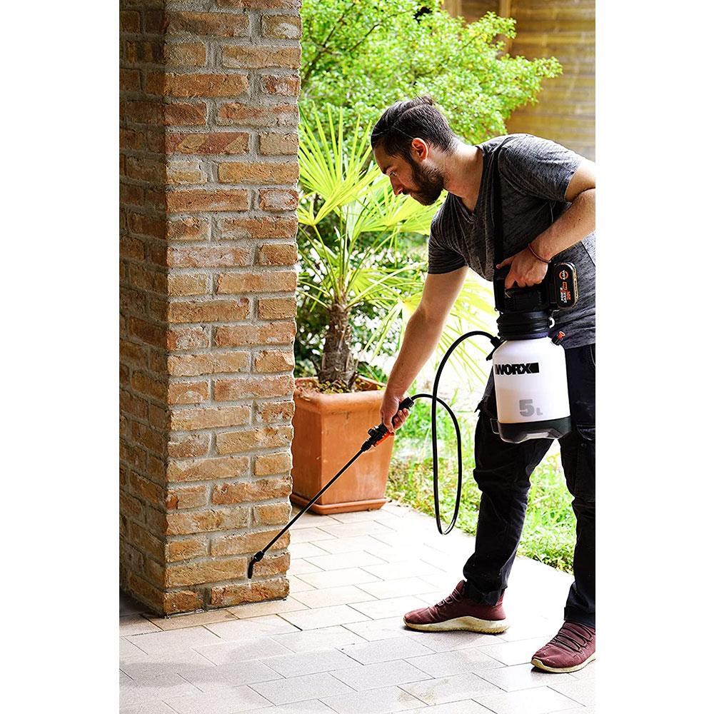 WorxWORX WG829E 20Volt 2.0Ah. Li-ion 5Lt. Omuz Askılı Basınçlı İlaçlama ve Dezenfektan PompasıWG829E