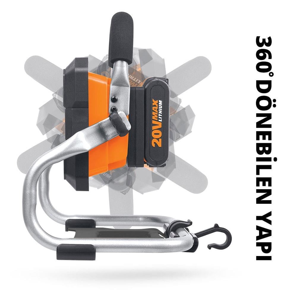 WorxWORX WX026.9 20Volt 1500 Lümen Profesyonel Led Projektör (Akü Dahil Değildir)WX026.9