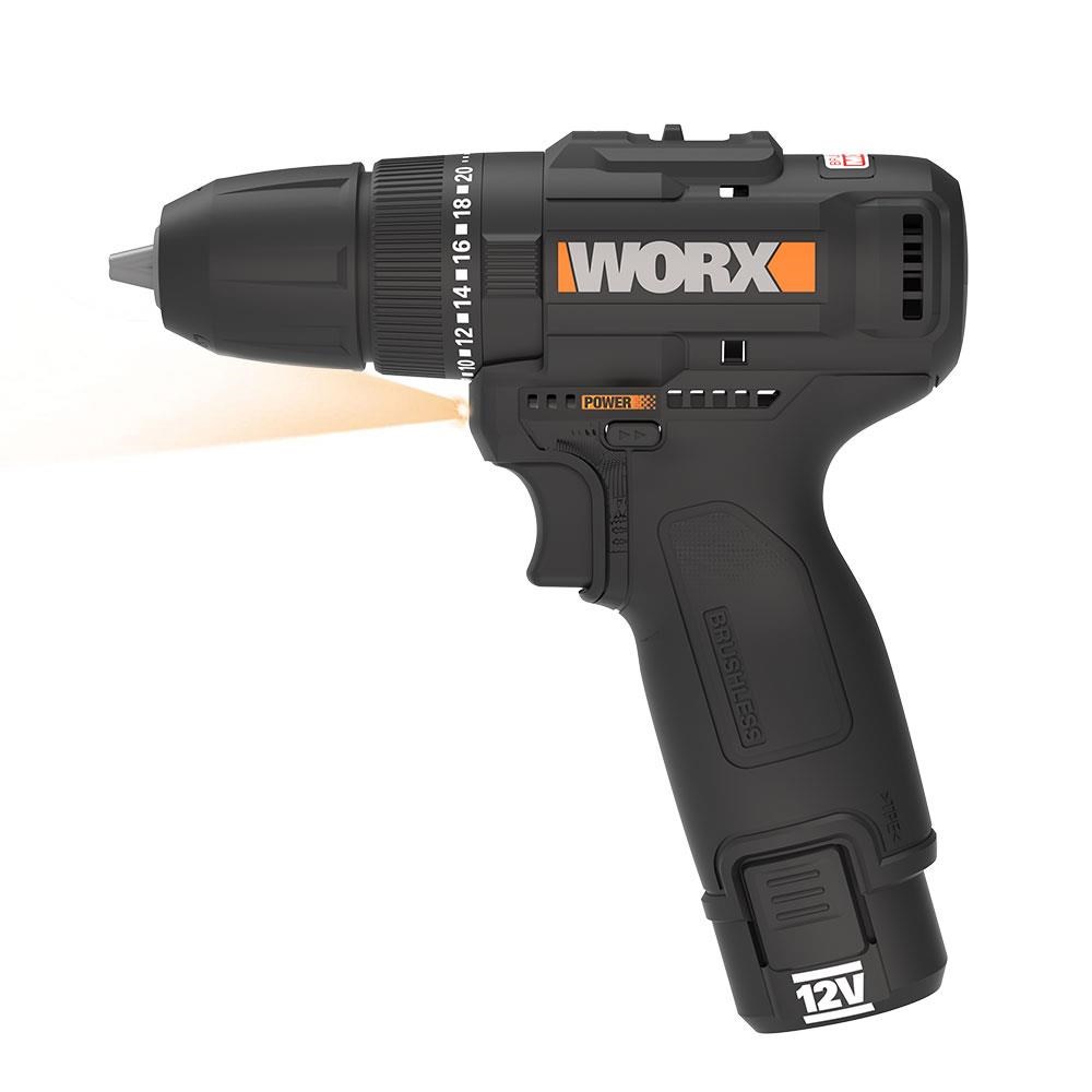 WorxWORX WX121 12Volt/2.0Ah Li-ion Çift Akülü Kömürsüz Profesyonel Şarjlı Darbeli Matkap + 5 Parça AksesuarWX121