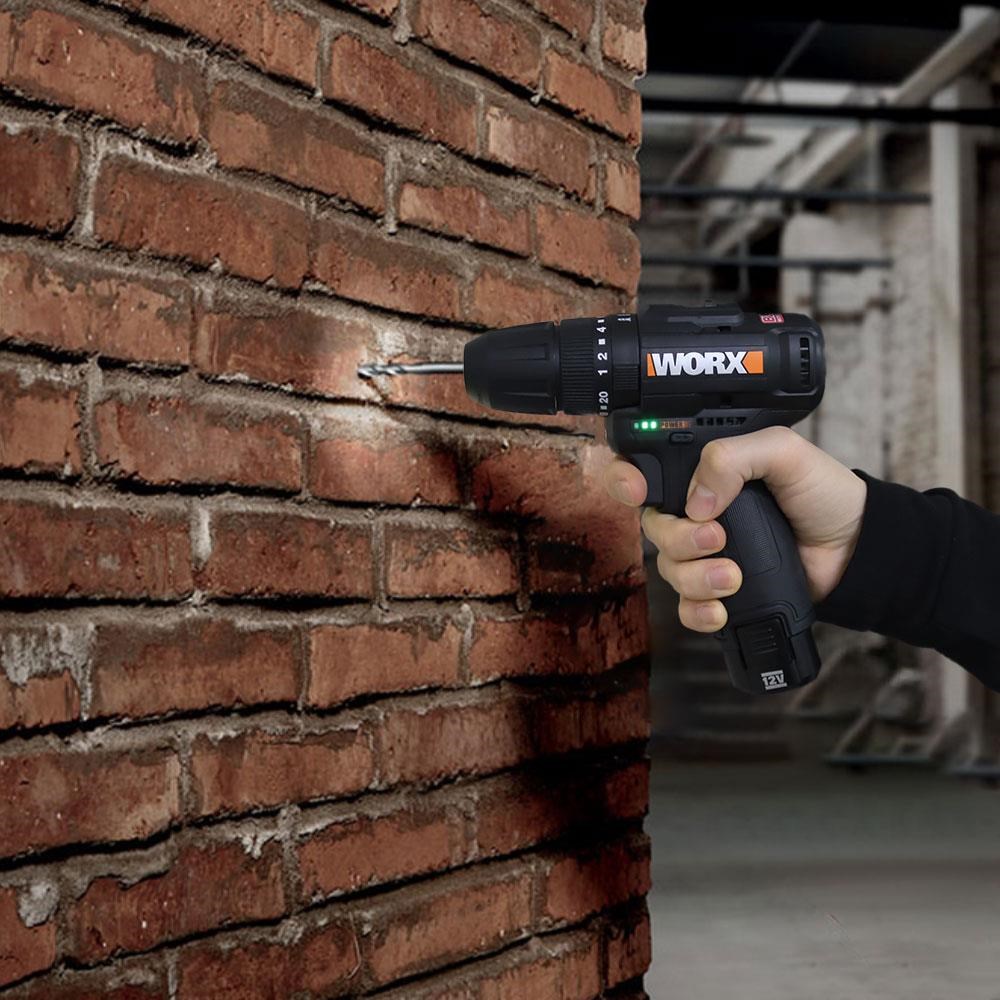 WorxWORX WX121 12Volt/2.0Ah Li-ion Çift Akülü Kömürsüz Profesyonel Şarjlı Darbeli Matkap + 5 Parça AksesuarWX121