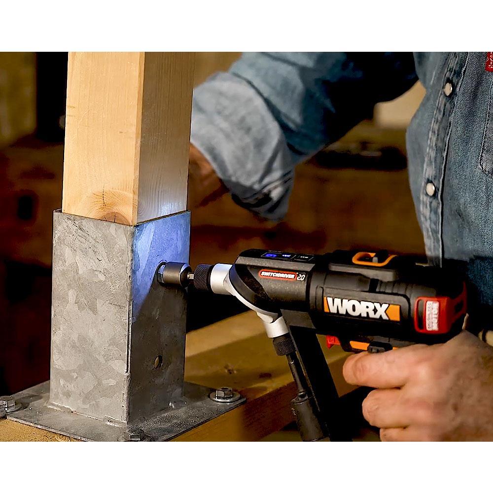 WorxWORX WX177 20Volt/2.0Ah Li-ion Döner Kafa ve Çift Mandrenli Profesyonel Kömürsüz Şarjlı Matkap + 6 Parça UçWX177