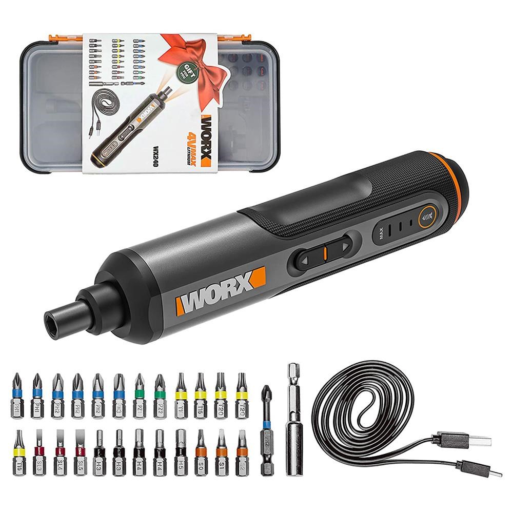 WorxWORX WX240 4Volt/1.5Ah. Li-ion Akıllı Şarjlı Tornavida + 26 adet Bits UçWX240