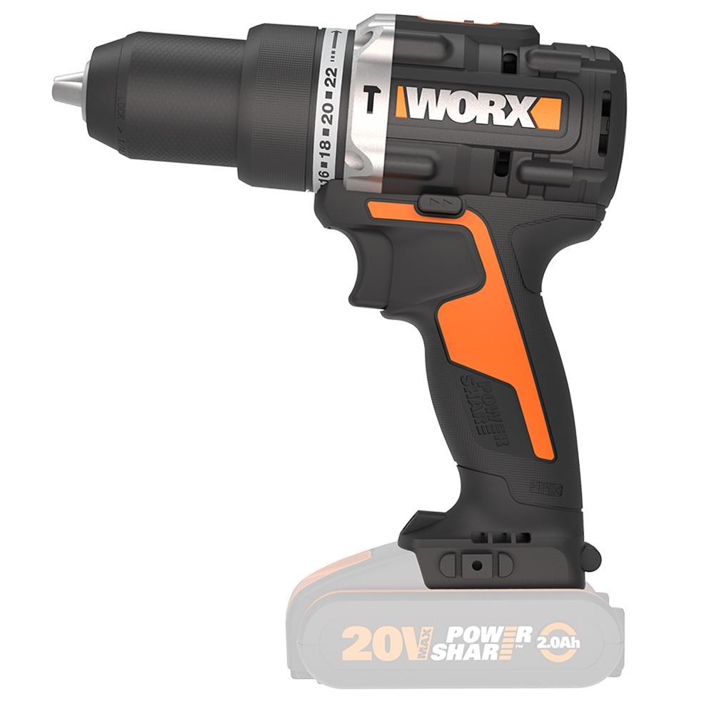 WorxWORX WX352.9 20Volt Kömürsüz Profesyonel Şarjlı Darbeli Matkap (Akü Dahil Değildir)WX352.9