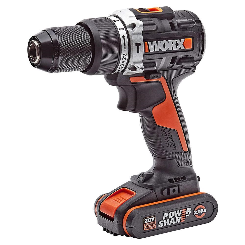 WorxWORX WX352 20Volt/2.0Ah Li-ion Çift Akülü Kömürsüz Profesyonel Şarjlı Darbeli MatkapWX352