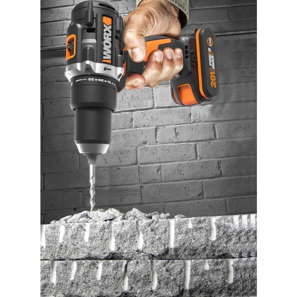 WorxWORX WX352.9 20Volt Kömürsüz Profesyonel Şarjlı Darbeli Matkap (Akü Dahil Değildir)WX352.9