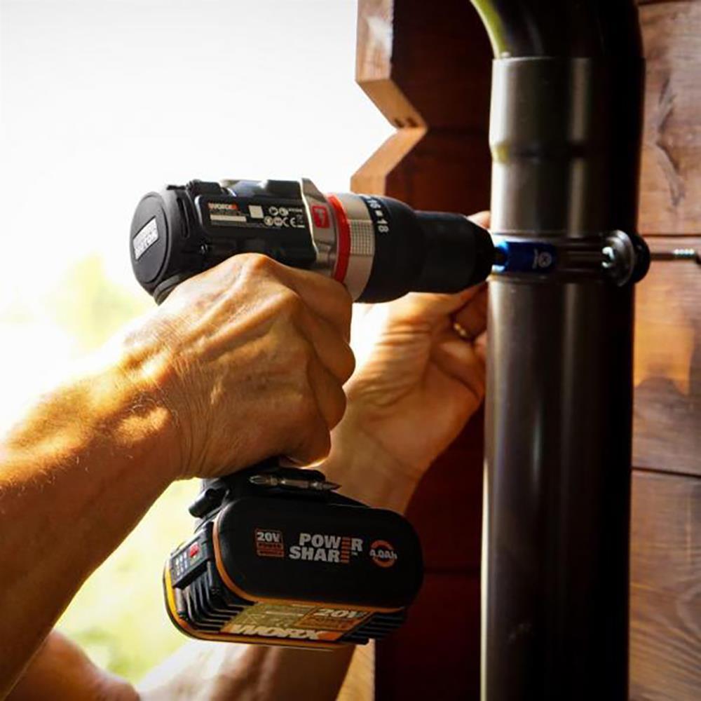 WorxWORX WX354.1 20Volt/4.0/2.0 Ah. Li-ion Çift Akülü Kömürsüz Profesyonel Darbeli Şarjlı MatkapWX354.1