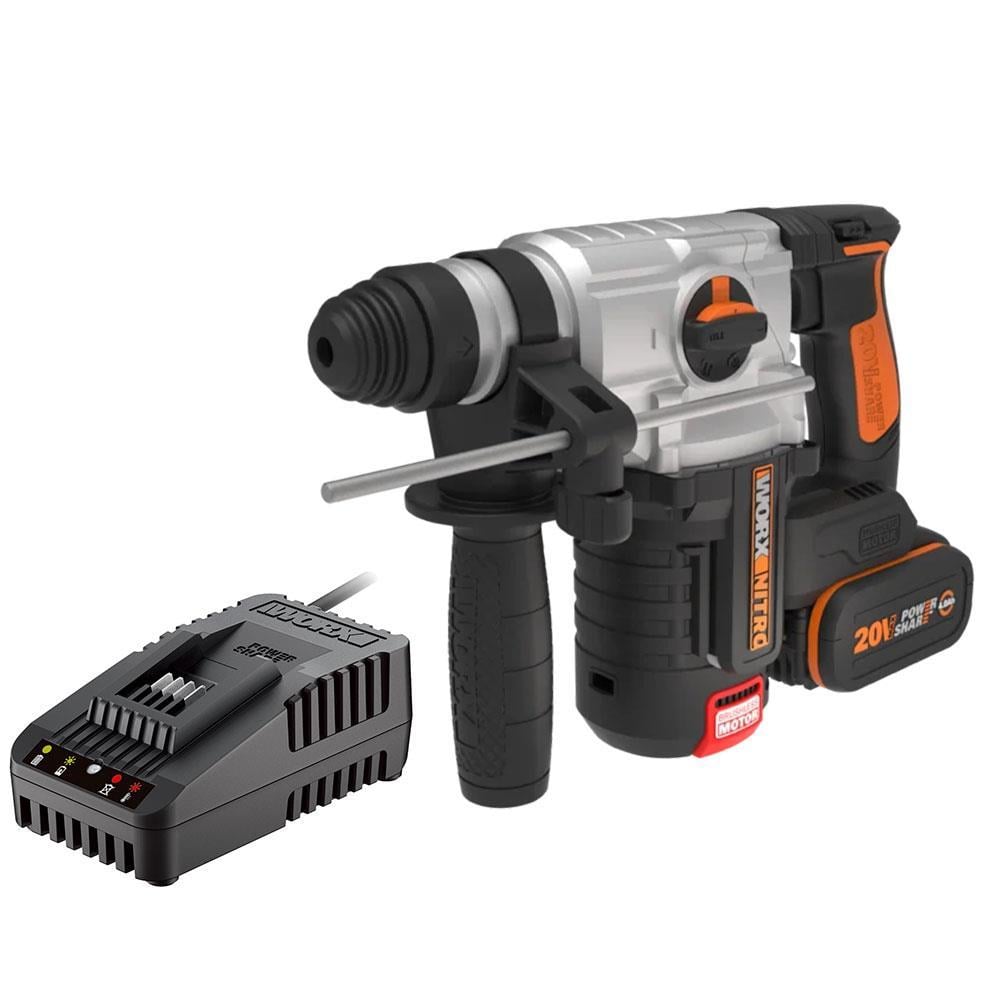 WorxWORX WX380.9C 20Volt 2.0Ah. 2.2J Li-ion Tek Akülü Şarjlı Profesyonel SDS-Plus Pnömatik Kırıcı/DeliciWX380.9C