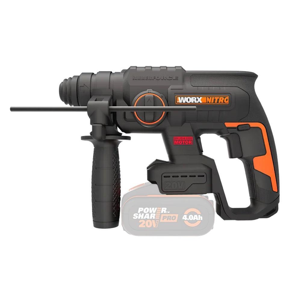 WorxWORX WX381.9 20Volt 2J Profesyonel SDS-Plus Pnömatik Kırıcı/Delici + 3 Parça Delme Ucu (Akü Dahil Değildir)WX381.9