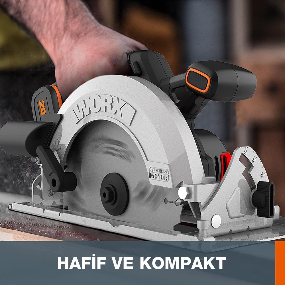 WorxWORX WX520 20Volt 4.0Ah. Li-ion Kömürsüz Profesyonel Daire TestereWX520