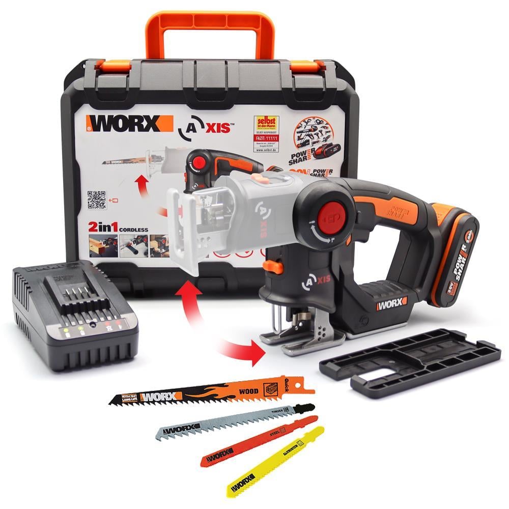 WorxWORX WX550 20Volt 2.0Ah. Li-ion Profesyonel Dekupaj ve Tilki Kuyruğu TestereWX550