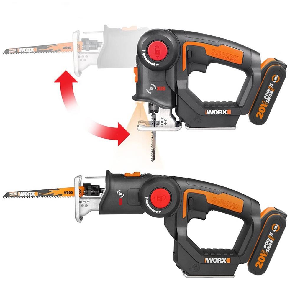 WorxWORX WX550 20Volt 2.0Ah. Li-ion Profesyonel Dekupaj ve Tilki Kuyruğu TestereWX550