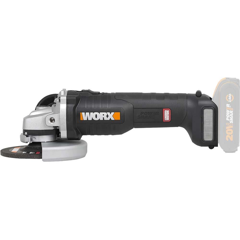 WorxWORX WX812.9 20Volt 125mm Kömürsüz Profesyonel Avuç Taşlama (Akü Dahil Değildir)WX812.9