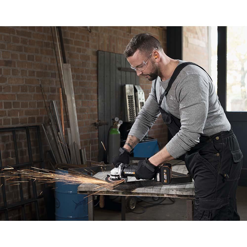 WorxWORX WX812.9 20Volt 125mm Kömürsüz Profesyonel Avuç Taşlama (Akü Dahil Değildir)WX812.9