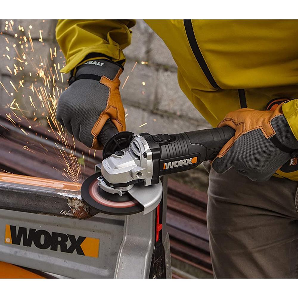 WorxWORX WX812.9C 20Volt 2.0Ah. 125mm Kömürsüz Profesyonel Tek Akülü Şarjlı Avuç TaşlamaWX812.9C
