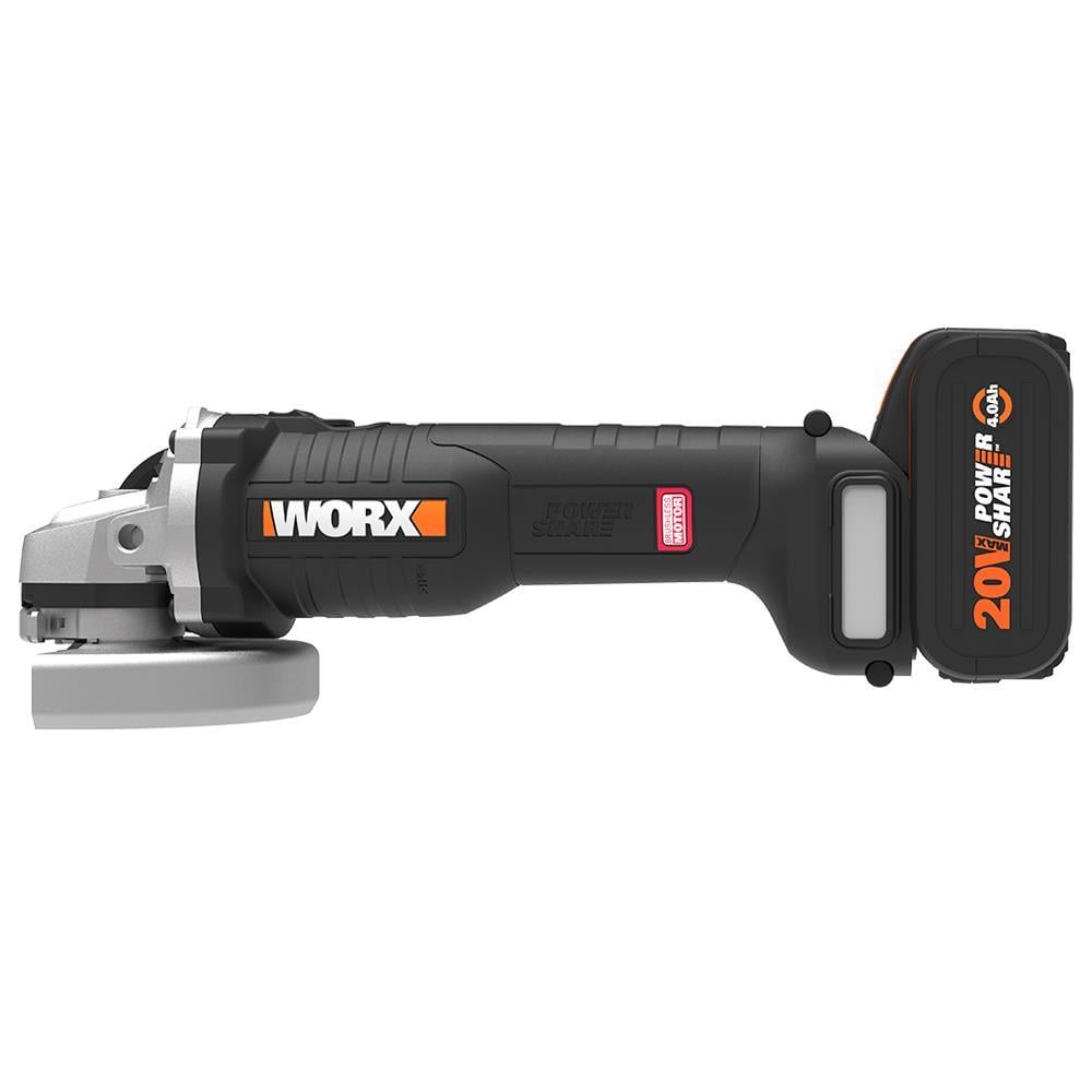 WorxWORX WX813 20Volt 4.0Ah. Li-ion Tek Akülü 115mm Kömürsüz Profesyonel Şarjlı Avuç TaşlamaWX813
