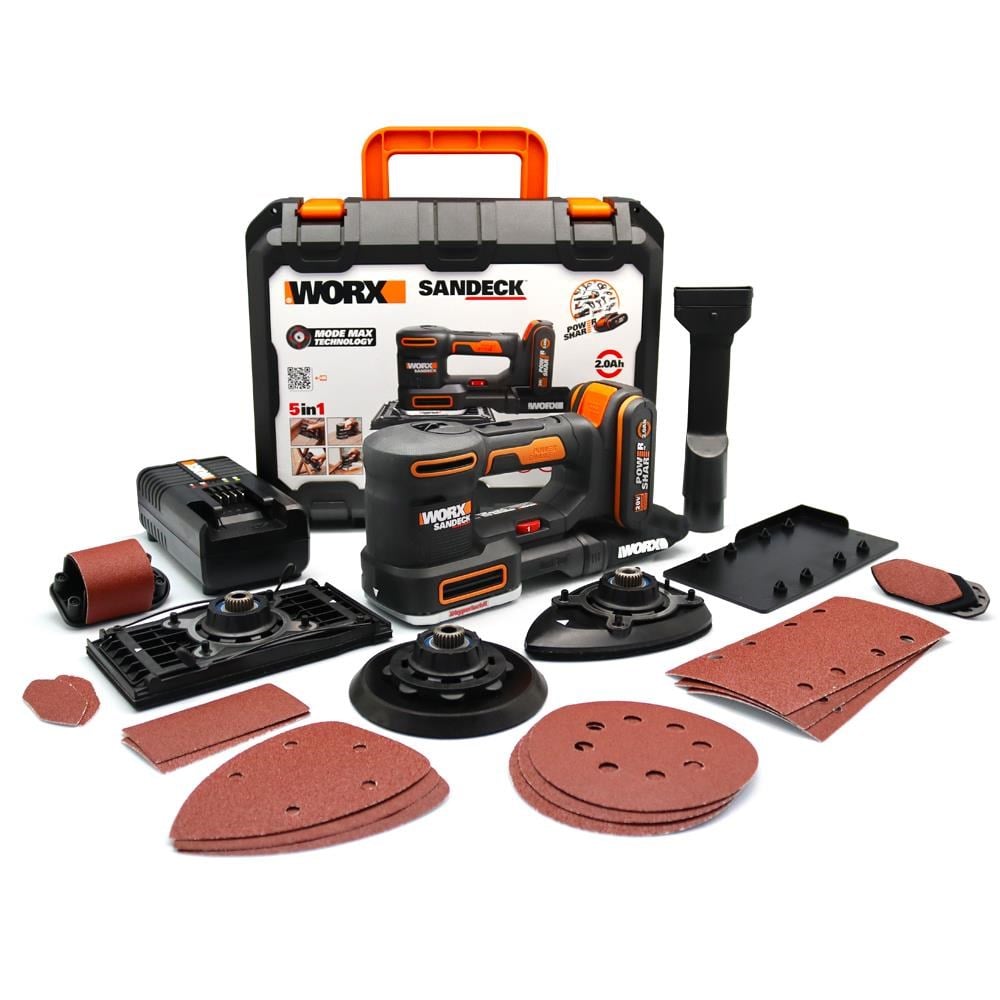 WorxWORX WX820 20Volt 2.0Ah. Li-ion Profesyonel Devir Ayarlı Çok Amaçlı Şarjlı ZımparaWX820