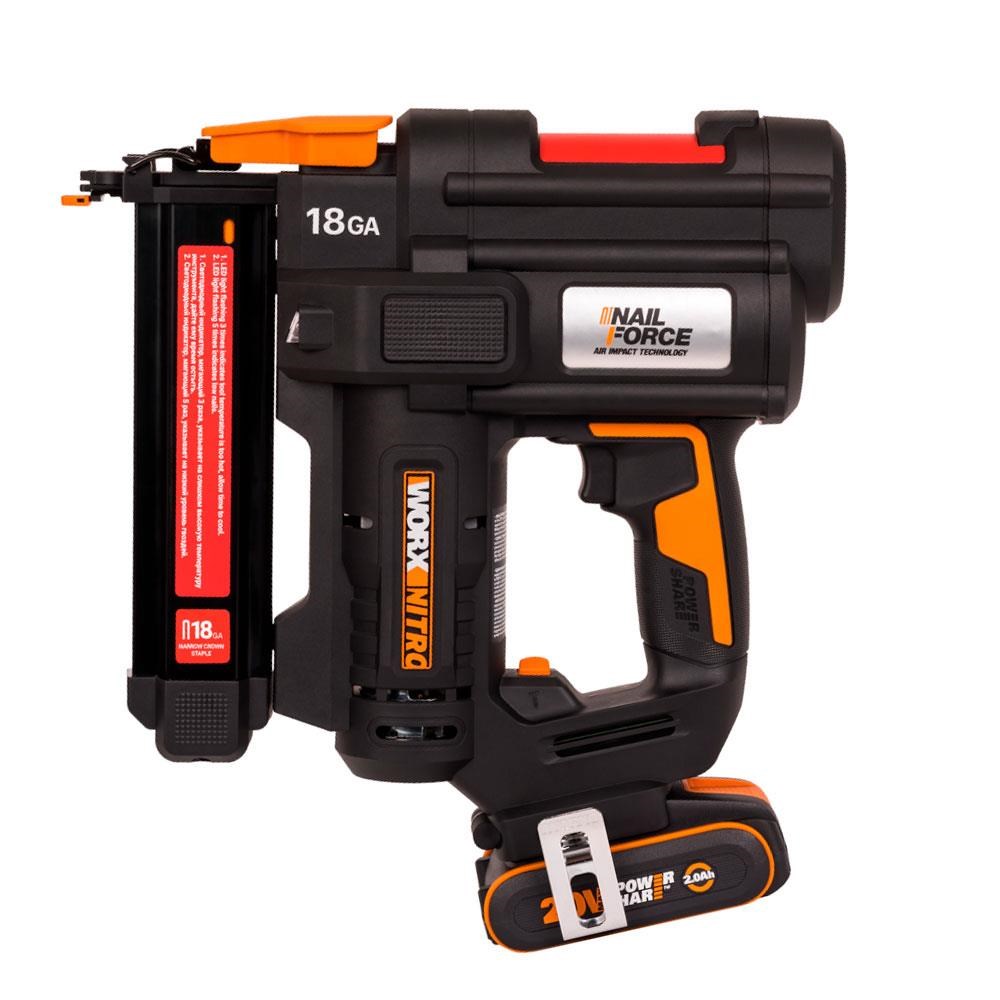 WorxWORX WX844 20Volt/2.0Ah Li-ion 16-40mm Profesyonel Şarjlı Zımba Makinesi + 2700 Adet Yedek ZımbaWX844
