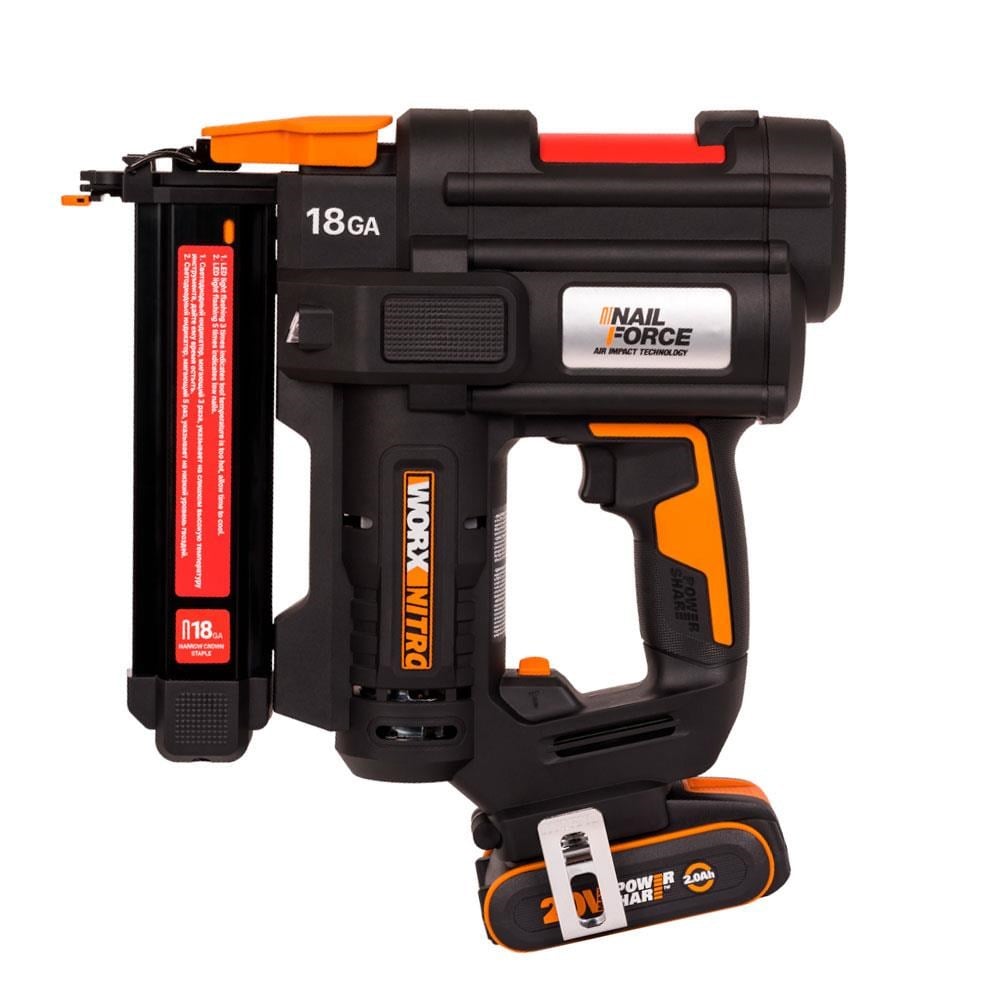 WorxWORX WX844 20Volt/2.0Ah Li-ion 16-40mm Profesyonel Şarjlı Zımba Makinesi + 2700 Adet Yedek ZımbaWX844