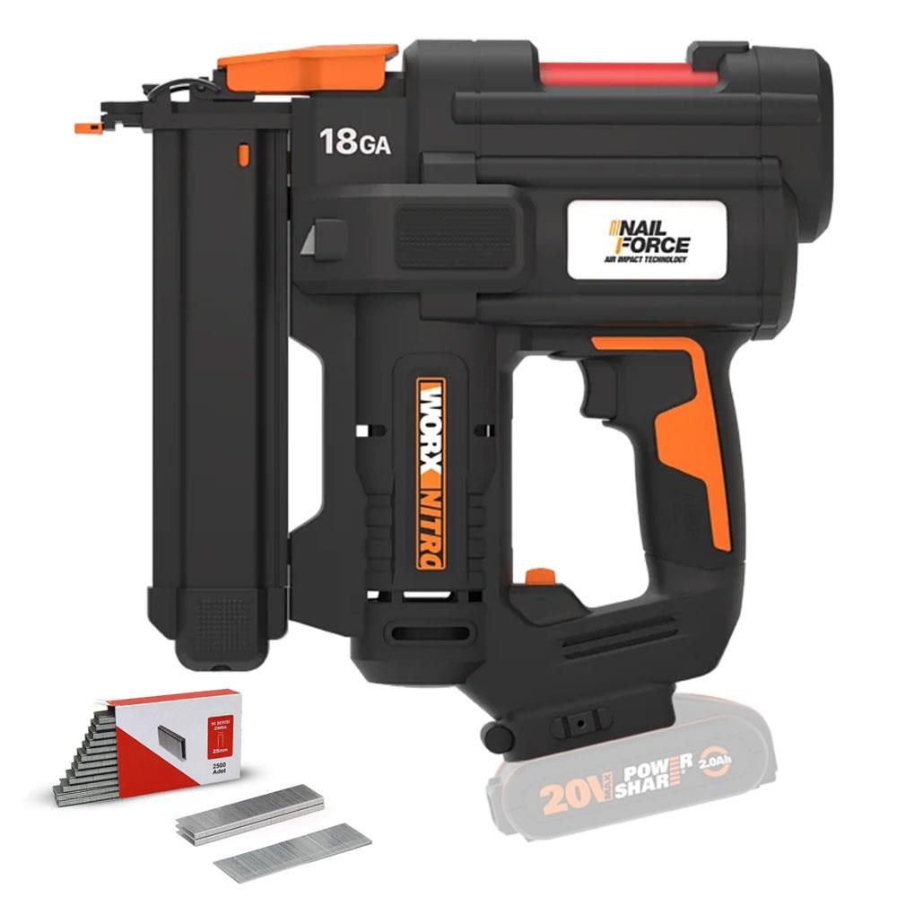 WorxWORX WX844.9 20Volt 16-40mm Profesyonel Şarjlı Zımba Makinesi + 2700 Adet Yedek Zımba (Akü Dahil Değildir)WX844.9