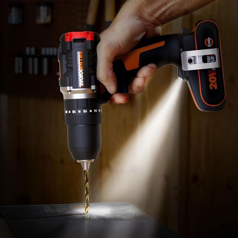 WorxWorx WX925 20Volt/2.0Ah Li-ion Çift Akülü Kömürsüz Profesyonel Darbeli Matkap+WX265 Kömürsüz Darbeli Tornavida Kombo SetWX925